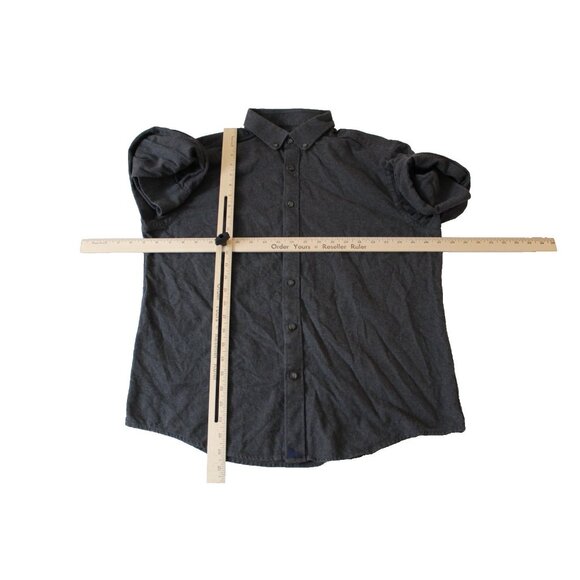 UNTUCKit Mens Large Gray 100% Cotton Flannel Button Down Long Sleeve Shirt L - Picture 3 of 4